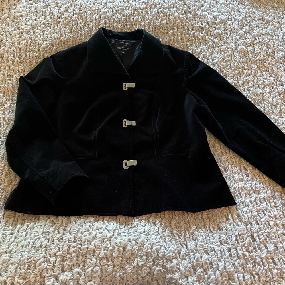 Jones NY Signature Woman Velvet Blazer w Silver hardware 1X